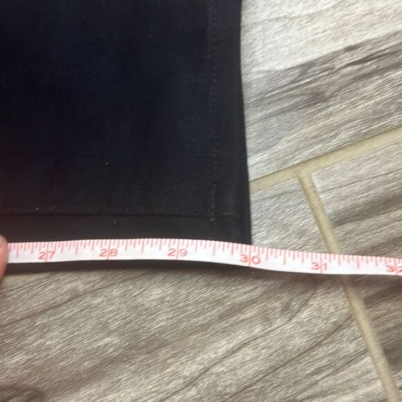 Rag & Bone 27" Black Denim Leather Trim Moto Straight Leg Jeans Pants Stretch - Picture 9 of 9